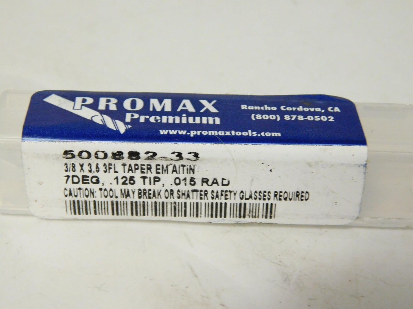 Promax Carbide Square End Mill 1/8" Diam x 3/8" SD x 3-1/2" OAL 3