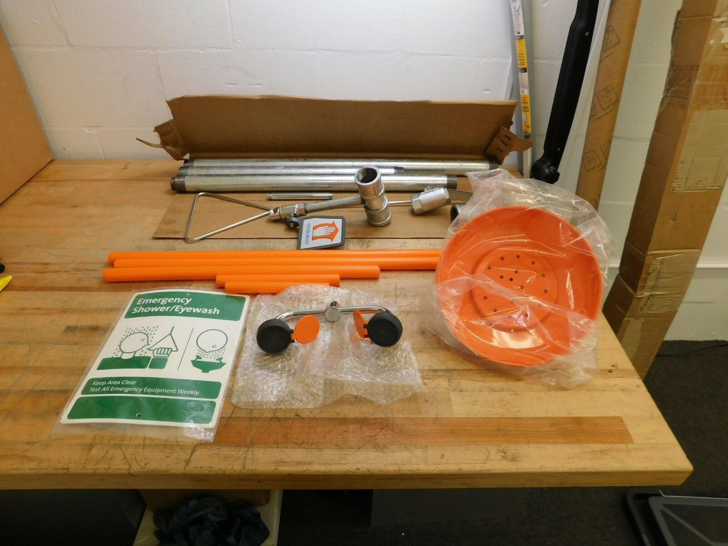 PRO-SAFE Eye &amp; Face Wash Station 1-1/4" Inlet 20 GPM Shower Flow 862054