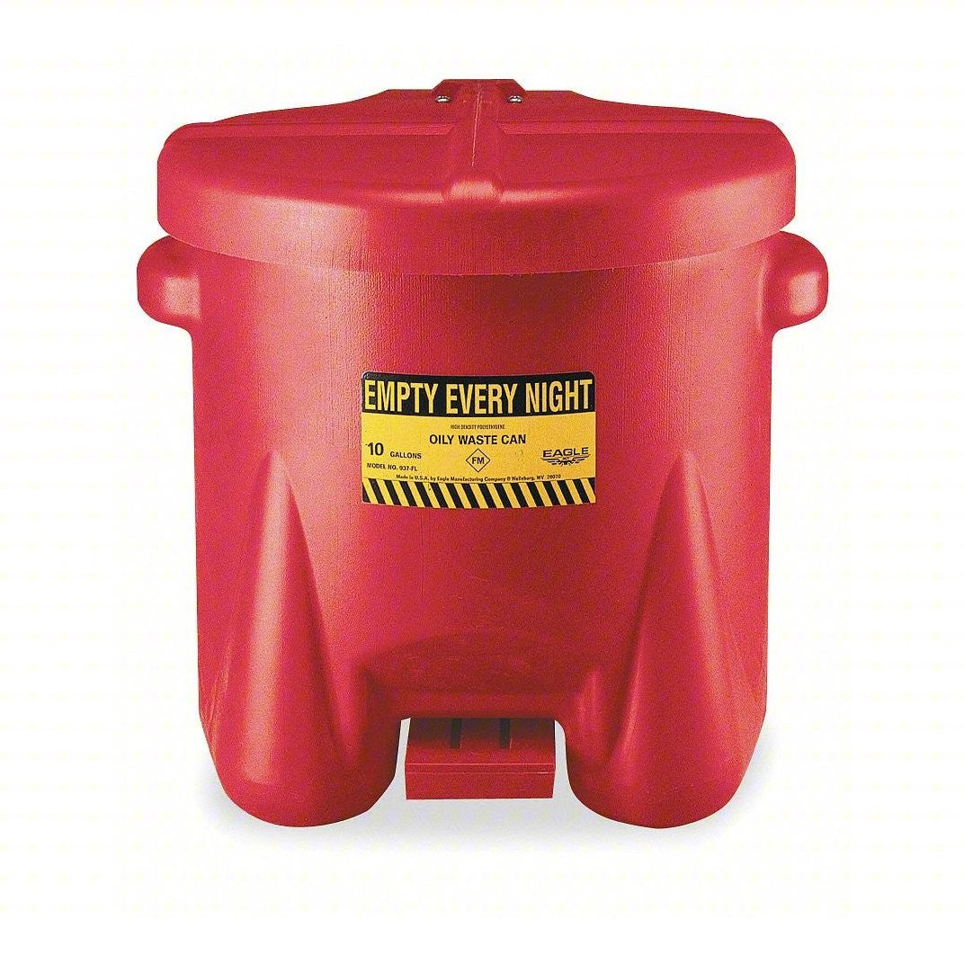 Eagle 10 Gallon Capacity, Polyethylene Oily Waste Can 935FL