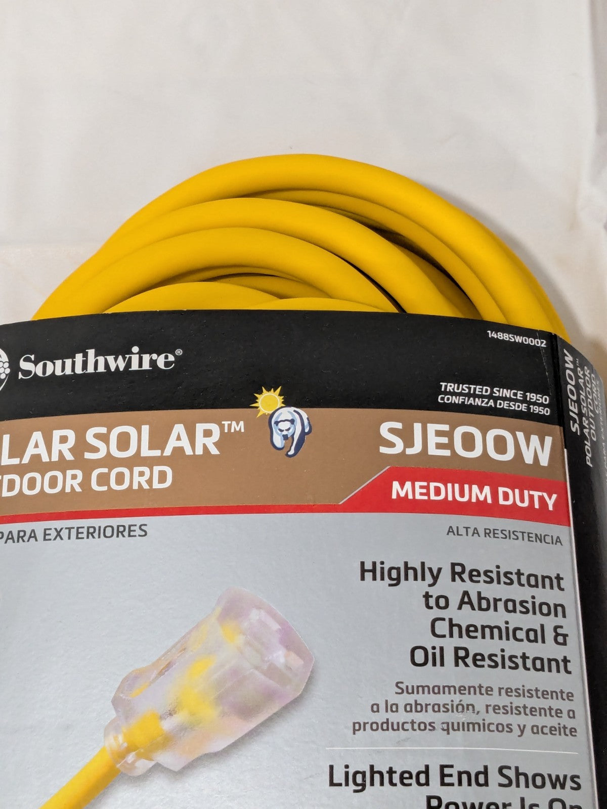 Southwire Yellow Outdoor Extension Cord 50', 14/3 Gauge/Conductors 1488SW0002