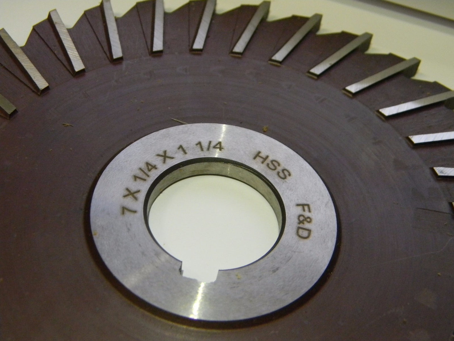 F&D Tool Co. Side Milling Cutter 7" x 1/4" x 1-1/4" HSS 10918-A5708