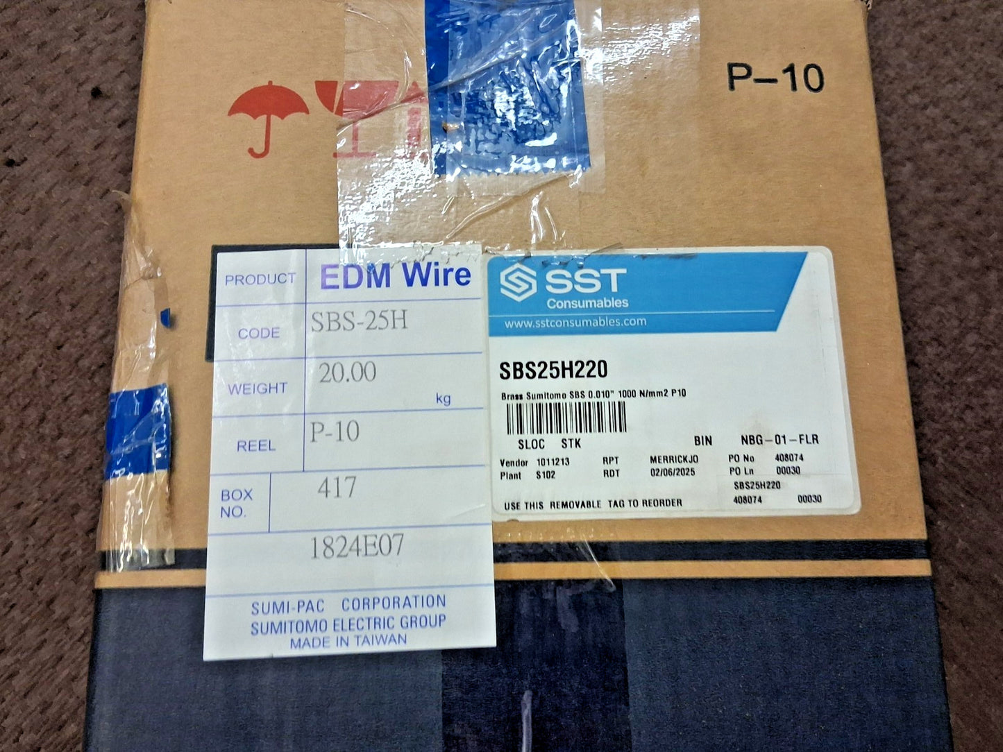 Single Source Technologies Brass Electrical Discharge Machining Wire SBS25H220