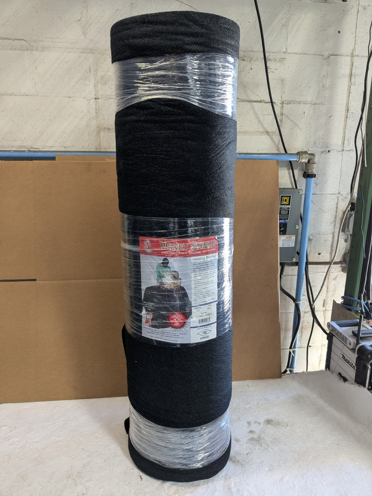Steiner Velvet Shield Welding Blanket Roll 50 Ft. x 4 Ft. Carbonized Fiber Black