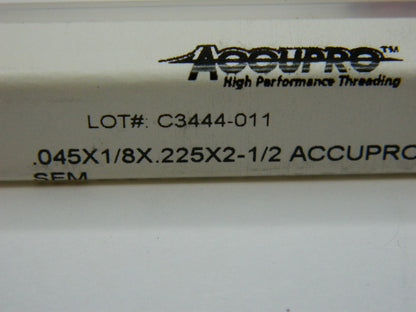Accupro 0.045", 0.225" LOC 2-1/2" OAL 3 Flute, Solid Carbide  QTY 5. 01235