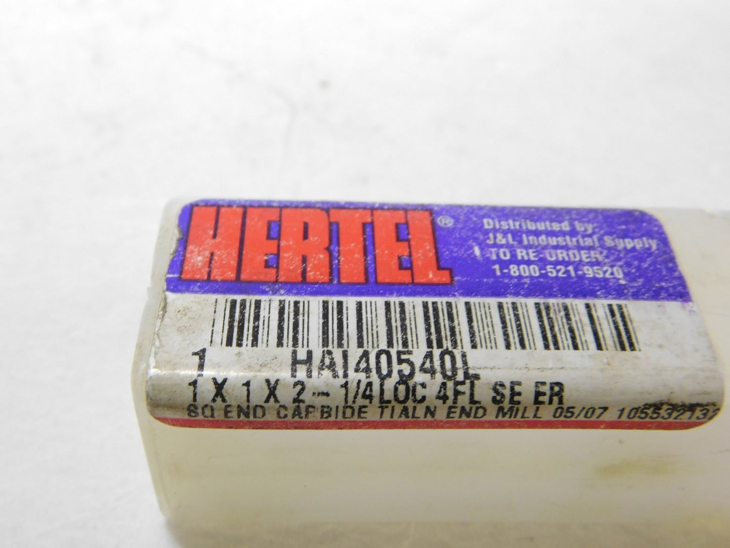 Hertel Solid Cabide Sq End Mill 1 Dia 2.25 LOC 4Fl 1" Shk Dia 5 OAL HAI40540L