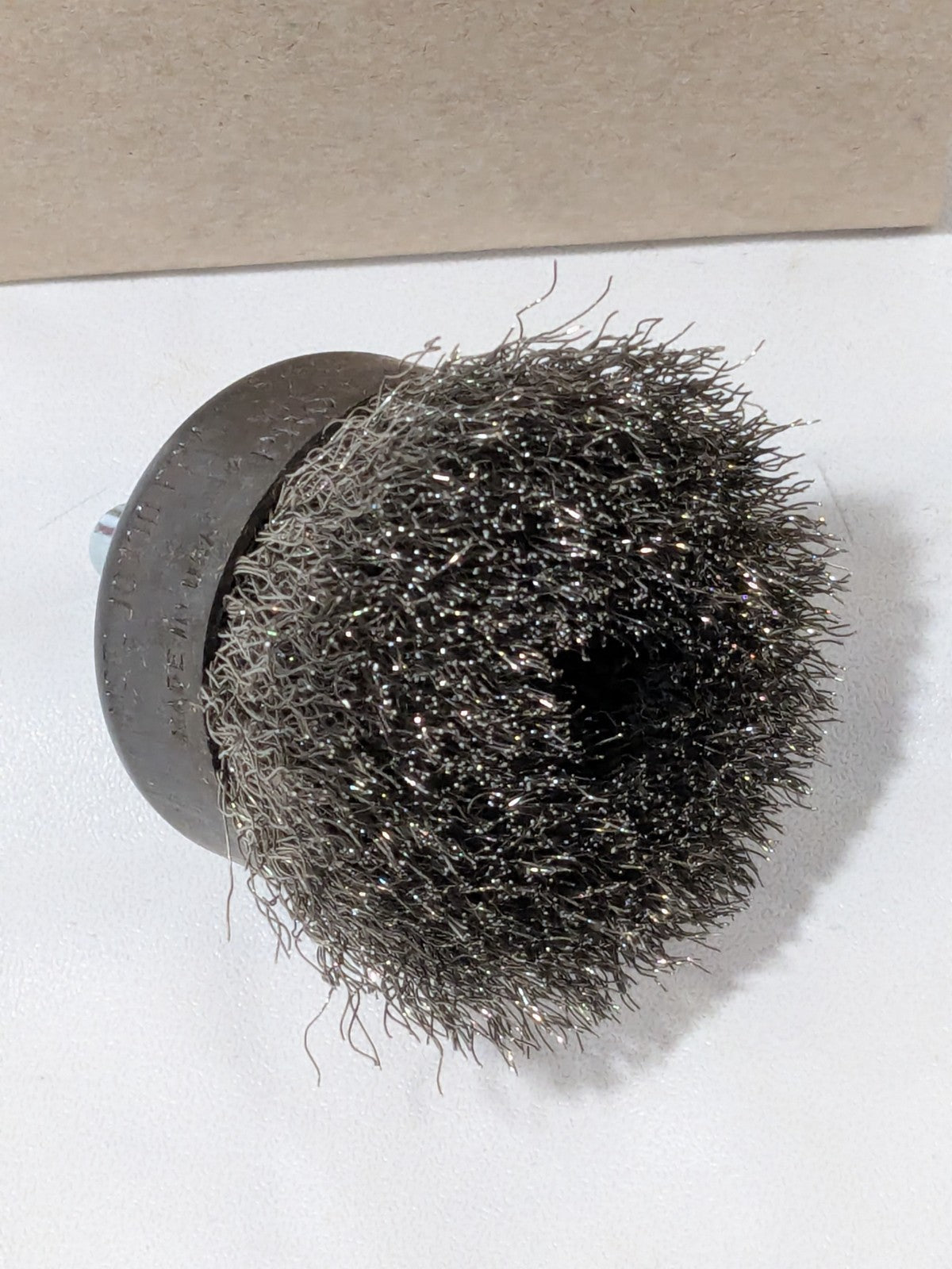 Osborn Cup Brush: 2" Dia, 0.008" Wire Dia, Stainless Steel, Crimped 0003241400