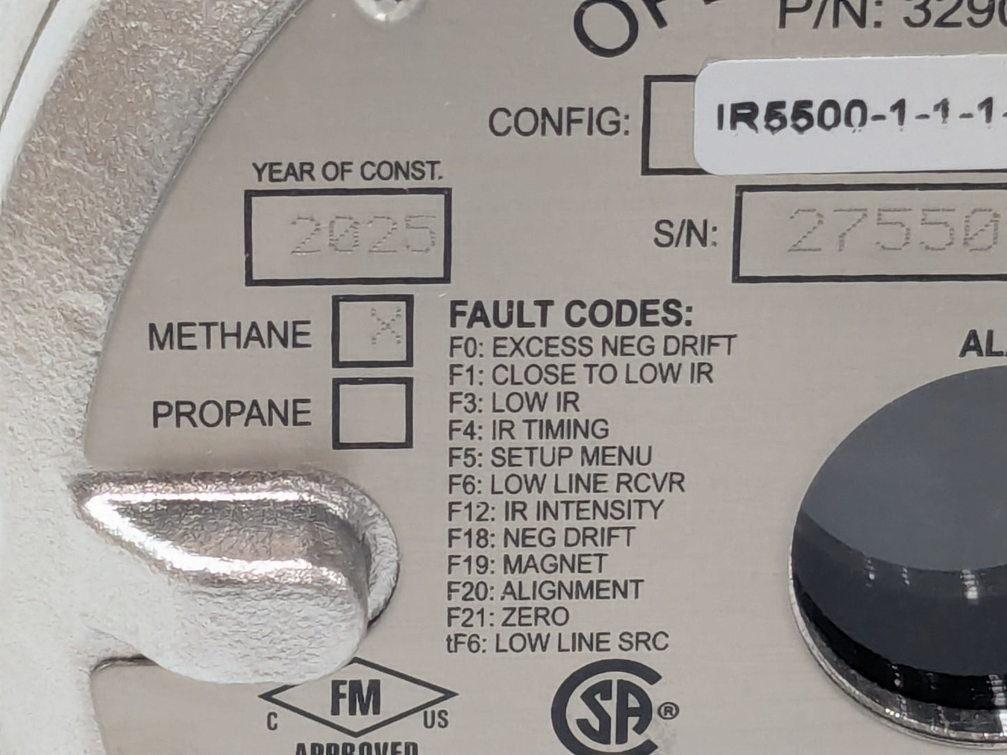 GENERAL MONITORS MSA IR5500 Open Path Infrared Gas Detector 329001-12