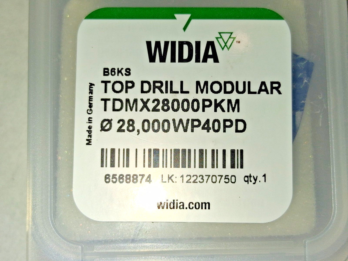Widia Replaceable Drill Tip TDMX28000PKM 1.1024"Dia 28.00 mm Dia 140deg 6568874