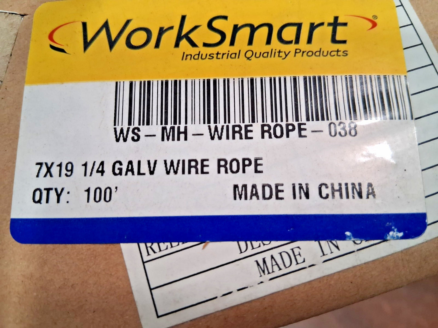 Professional Galvanized Steel Wire Rope 1/4" Dia WS-MH-WIRE-038