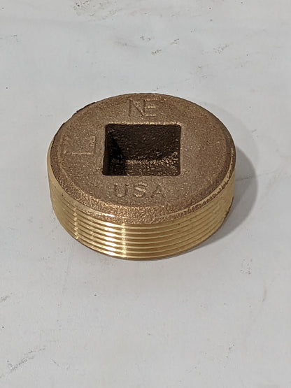 Mertit Brass Pipe Countersunk Plug: 2" Fitting, Threaded, MNPT x FNPT 118-32