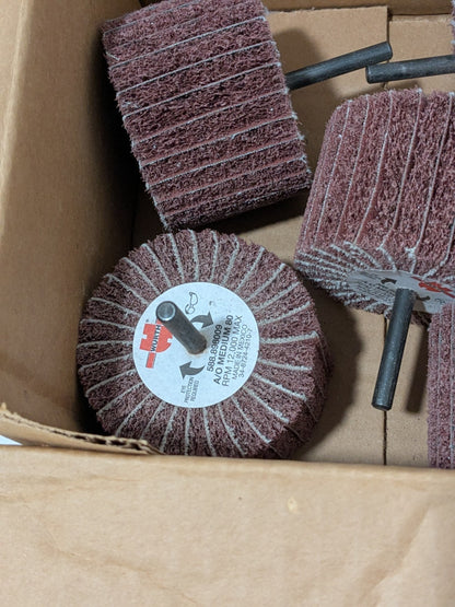 Wurth Mounted Flap Wheel: 3" Dia, 2" Face Width, 80 Grit Box of 5 898009