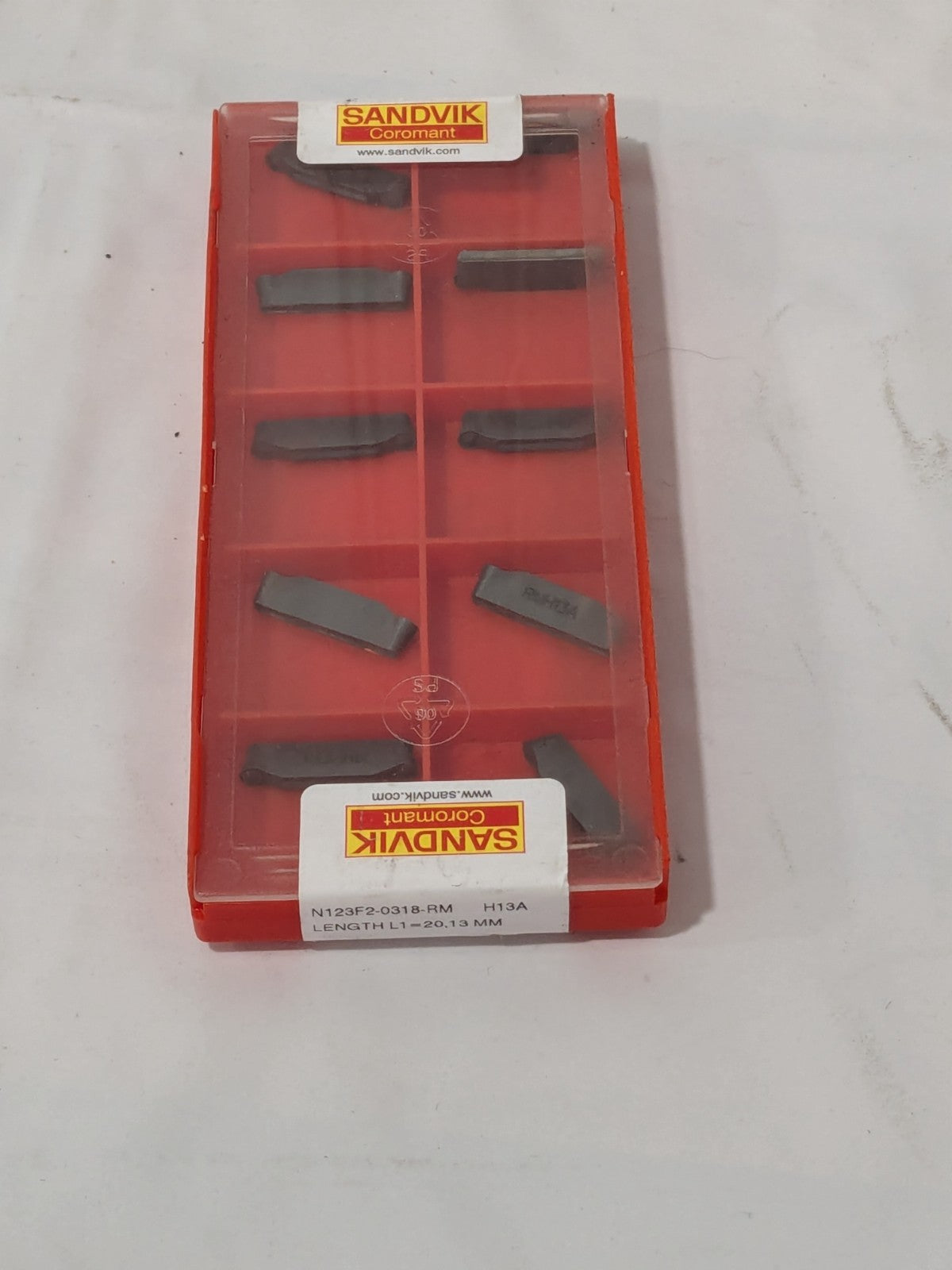 Sandvik CoroCut Carbide Inserts QTY10 N123F2-0318-RM H13A