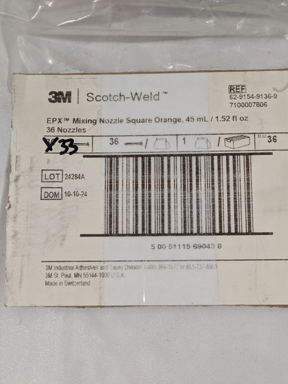 3M Scotch-Weld Adhesive Mixing Nozzle: Manual Pack of 33 7100007806