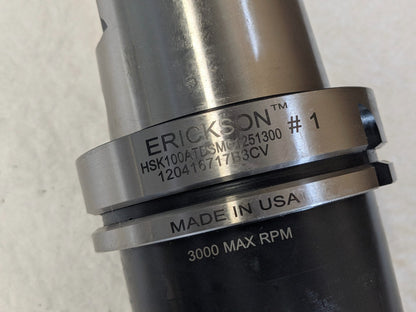 Erickson Tunable Shell Mill Holder HSK100A Taper 1-1/4" Pilot Dia. 3000 RPM Max.