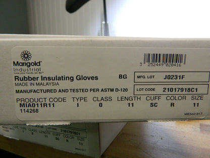 Marigold Ansell Lineman's Rubber Glove Class 0 Size 11 11" Long 1 Pair 114268