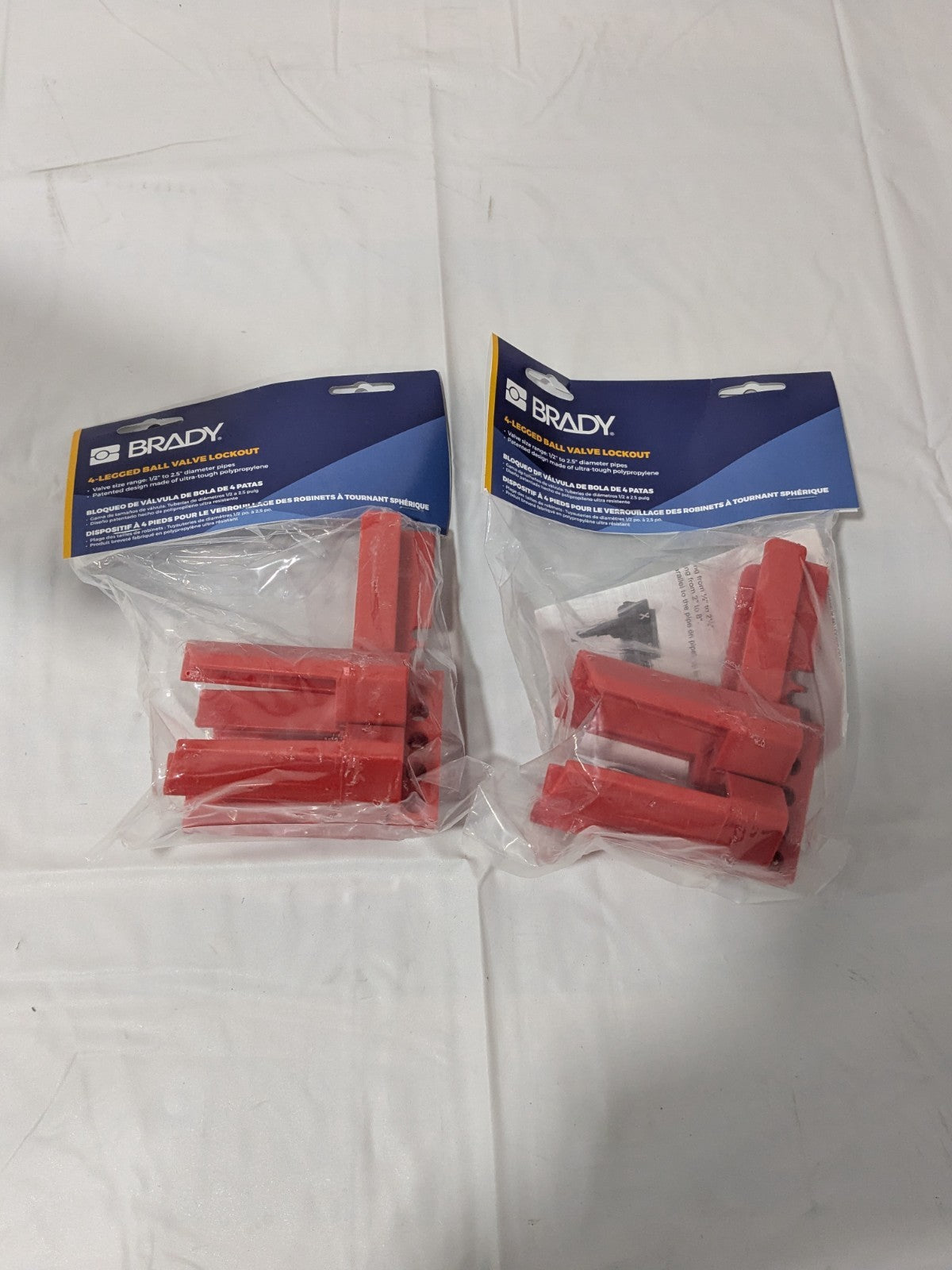 Brady Ball Valve Lockout: 1/2-2-1/2" Polypropylene Qty 2 45341