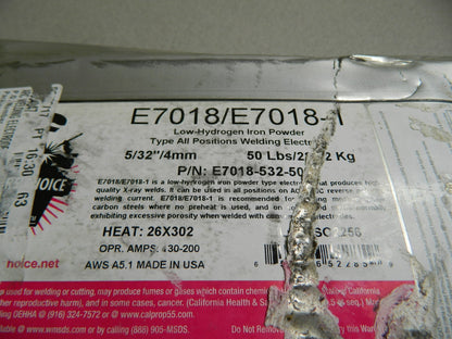 Welding Arc Welding Electrode 14" L 5/32" Diam Steel Alloy E7018-532-5