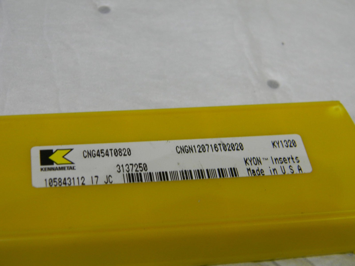 Kennametal Kendex Ceramic Inserts CNG454T0820 GRADE-KY1320 Qty 10 3137250