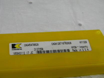 Kennametal Kendex Ceramic Inserts CNG454T0820 GRADE-KY1320 Qty 10 3137250