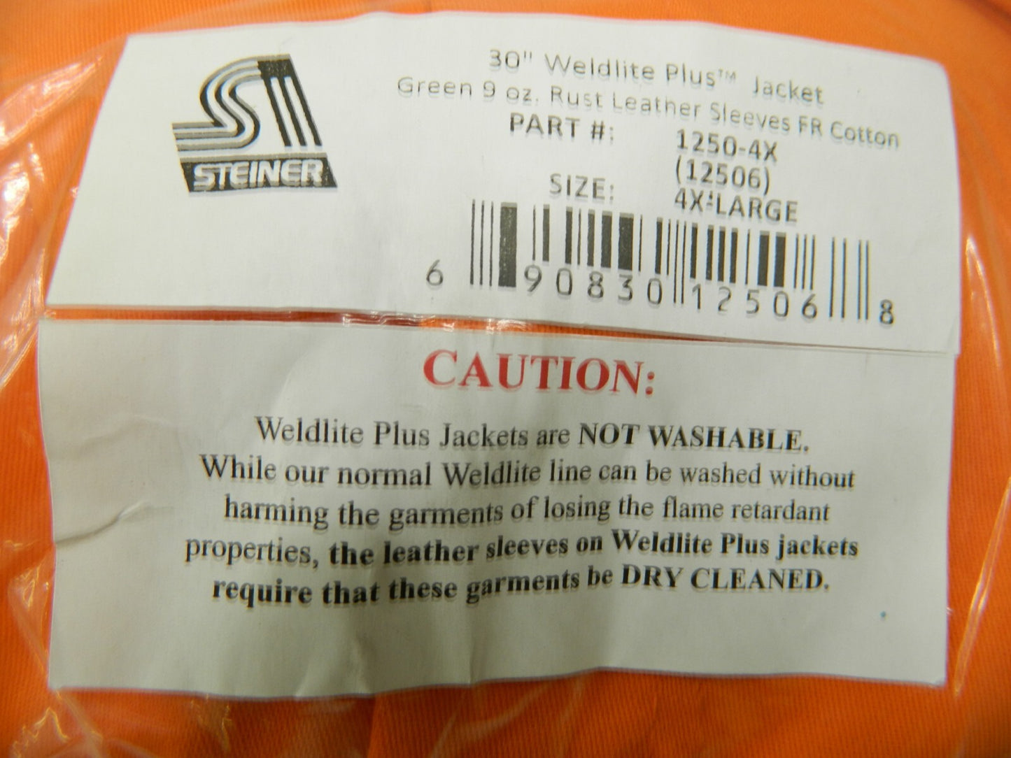 STEINER Size 4XL Orange & Rust Flame Resistant/Retardant Jacket 1250-4X