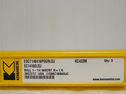Kennametal Carbide Insert EC1416ELDJ KC422M QTY 5 3957217