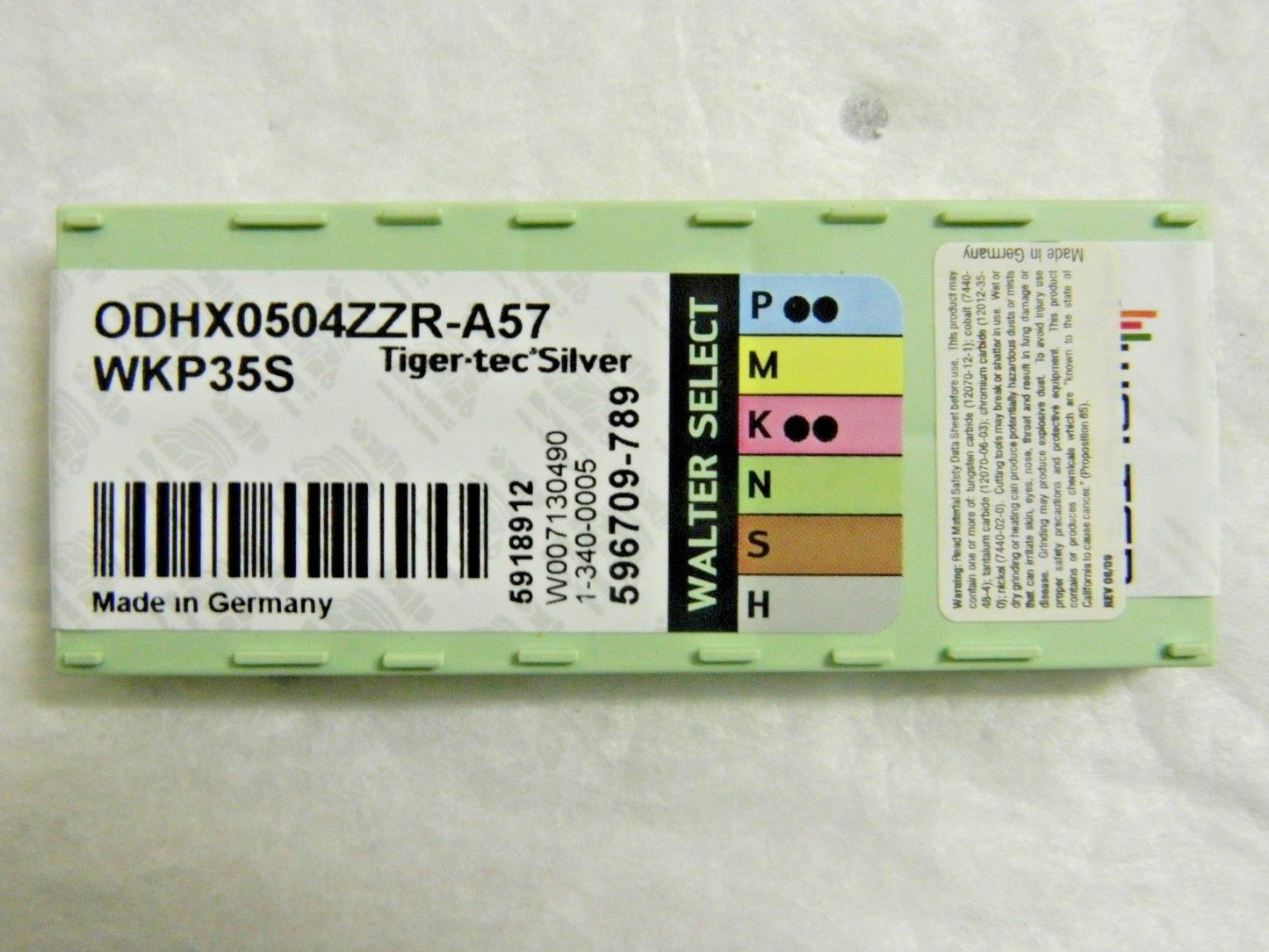 Walter-Valenite Carbide Milling Inserts ODHX0504 A57 Grade WKP35S Qty 10 5918912