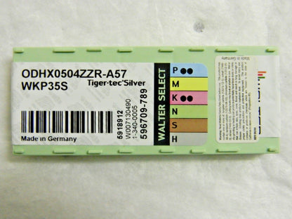 Walter-Valenite Carbide Milling Inserts ODHX0504 A57 Grade WKP35S Qty 10 5918912