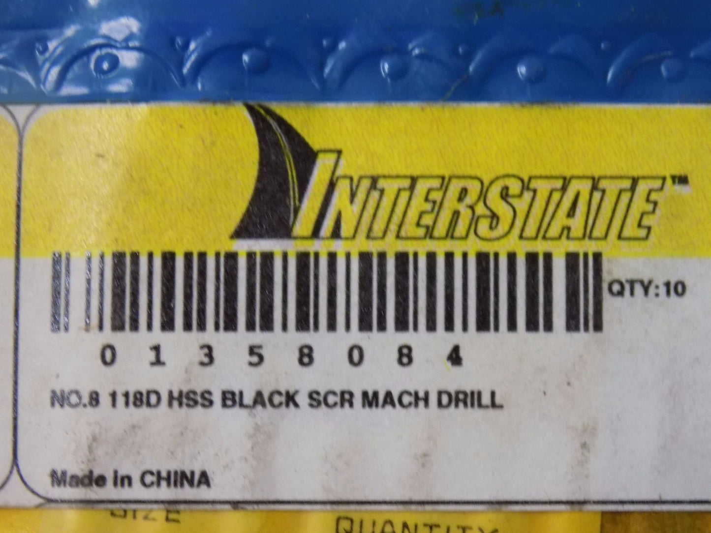 Interstate Machine Drill Bit #8 118º Angle Screw 10 Pieces  QTY 5 01358084