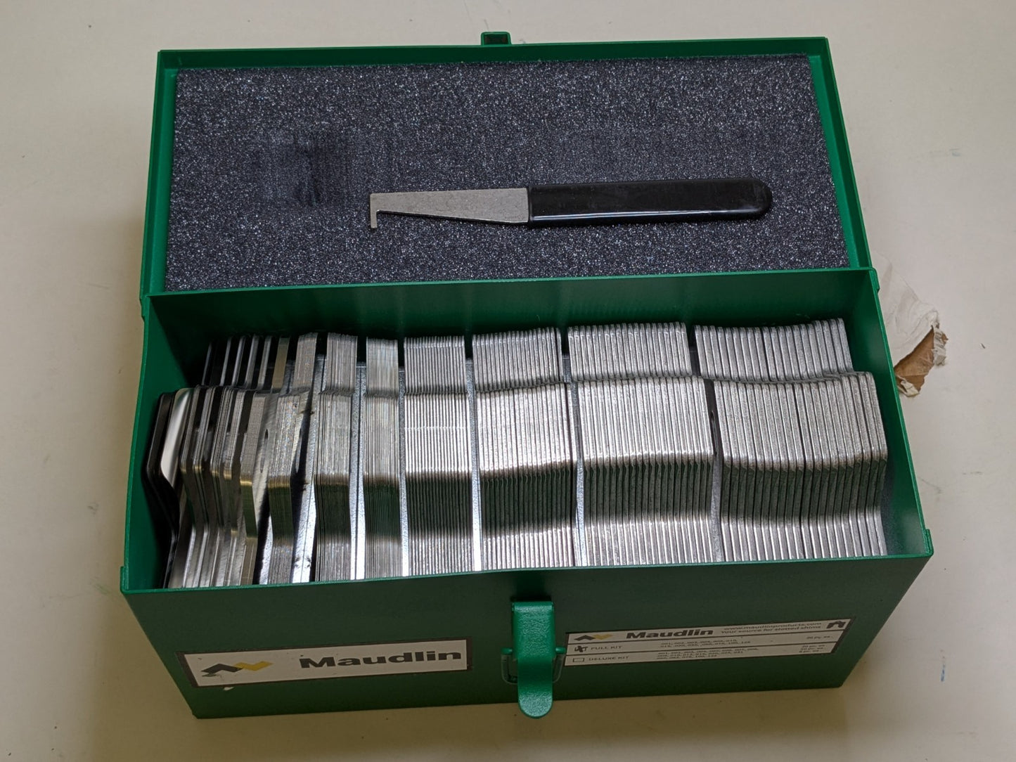 Maudlin 260 Pc. Slotted Shim Kit SS 5" x 5" x 0.001" - 0.125" Thickness MSD5-FK