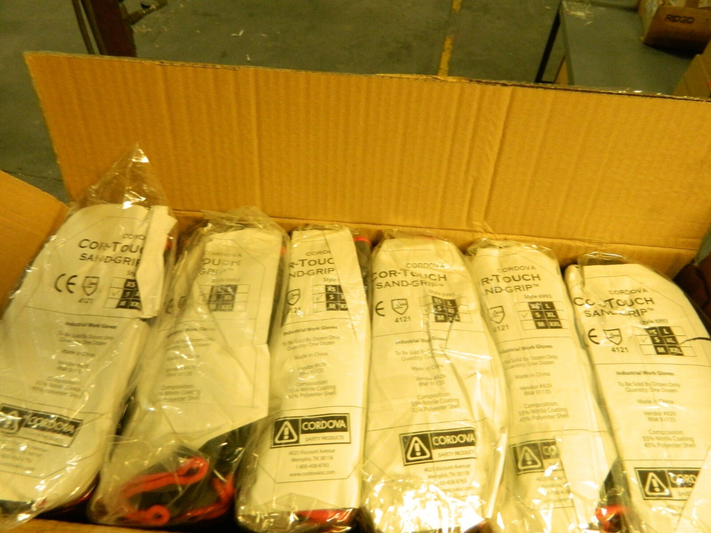 Cordova Gloves, Cor-Touch Sand-Grip 13-Gauge Sz Small Qty 144 Pairs 6993S