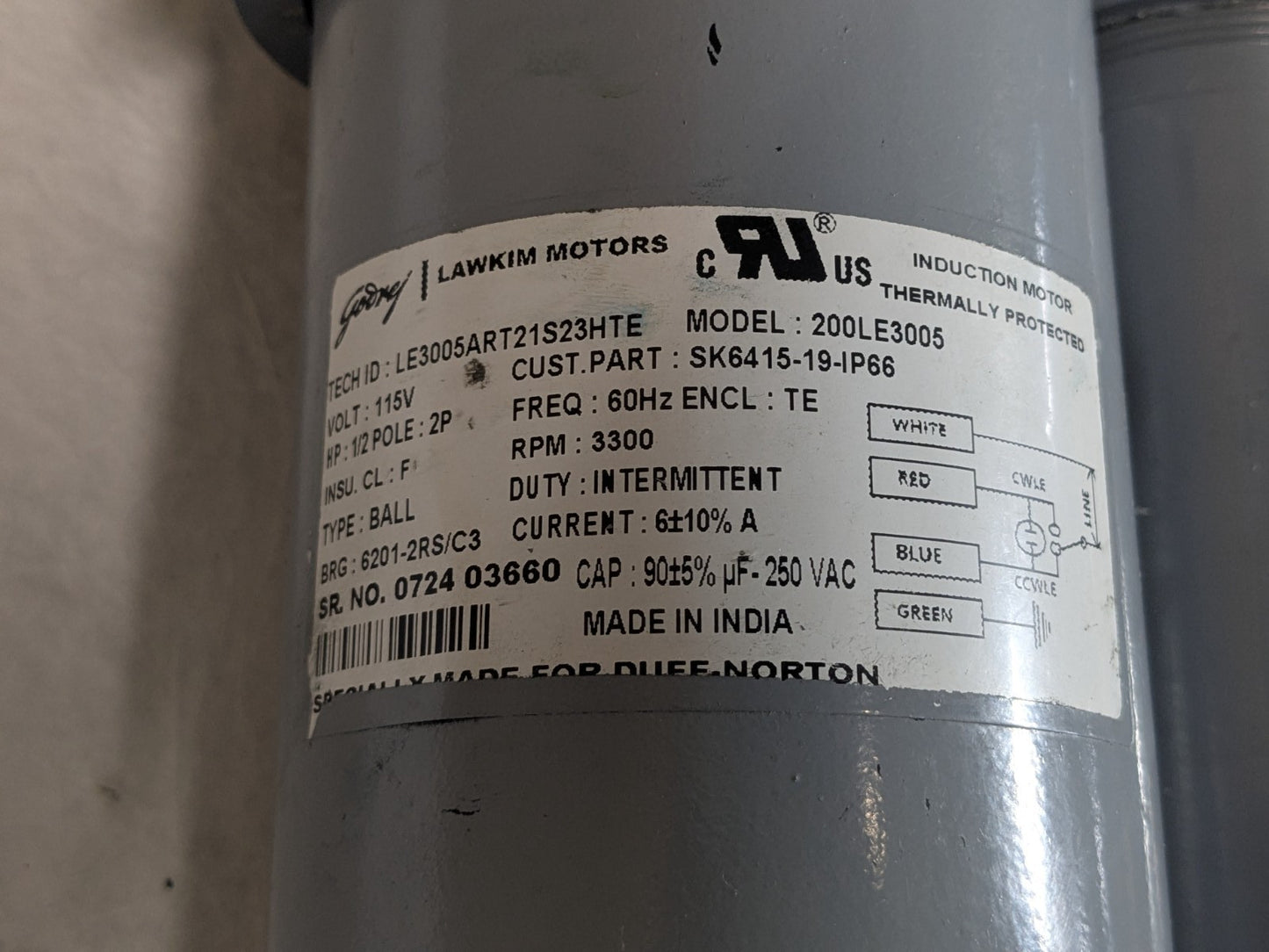 Duff Norton Electromechanical Linear Actuator SPA6415-12 Parts / Repair