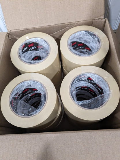 3M 101+ Tan Masking Tape - 72 mm Width x 55 m Length - Qty 12 Rolls 20547