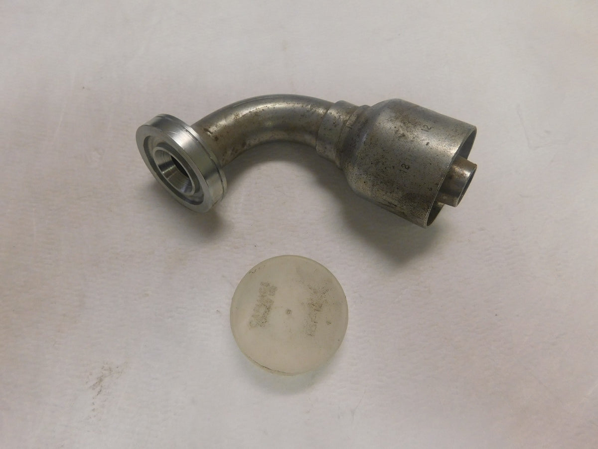 Parker Hose Adapter 3/4" Hose x 3/4" SAE Code 62 Flange Head 90º L16N7