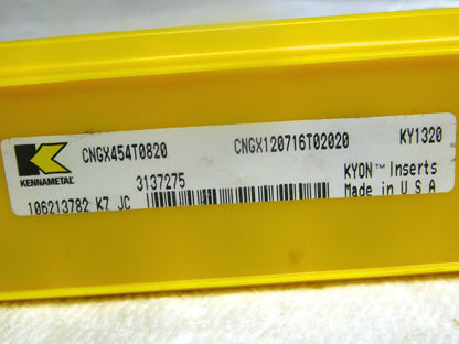 Kennametal Top Notch Ceramic Turning Inserts CNGX454T0820 Grade-KY1320  QTY-10