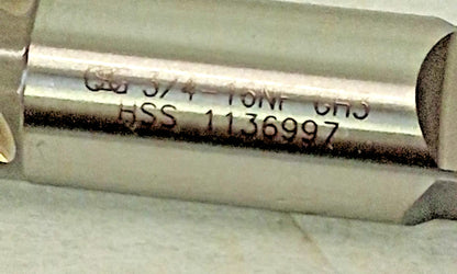 OSG Spiral Flute Tap 3/4-16 UNF 4 FL Bottoming Chamfer 3B COF HSS 1434105