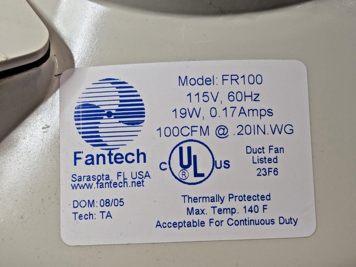 Fantech Duct Fan Fluorescent Vent-Light Kit REG 100FL