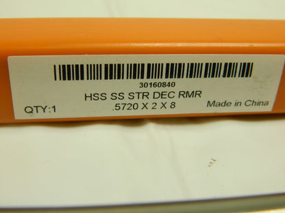 HERTEL HSS Chuck Reamer 0.572" Diam 8-FL Straight Shank Straight Flute 30160840