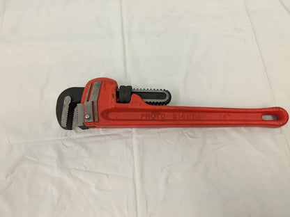 PROTO Straight Pipe Wrench: 14" OAL, Steel J814HD