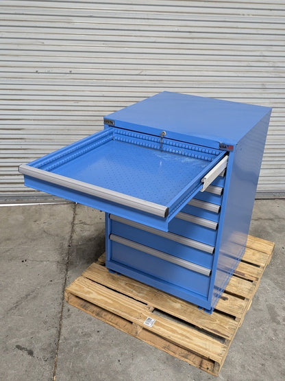 Lista Modular Storage Cabinet 7 Drawer 41" H. x 28" W. x 28" D. Steel Blue