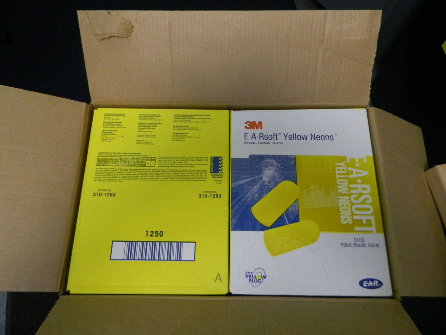 3M E-A-Rsoft Yellow Earplugs Uncorded Pillow Pack Regular Size Qty 2000 310-1250