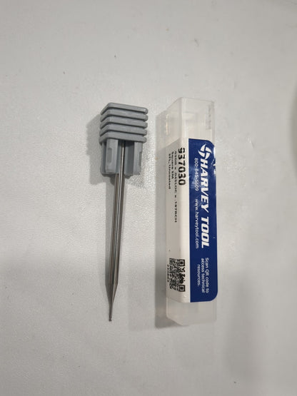 HARVEY TOOL Square End Mill: 0.0300" Dia 3 Flute, Solid Carbide 937030
