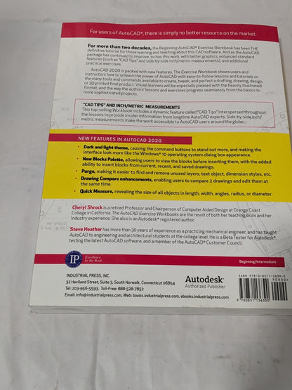 Industrial Press Beginning AutoCAD 2020 Exercise Workbook 9780831136390