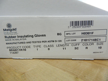 Marigold Ansell Lineman's Rubber Glove Class 0 Size 10 11" Long 1 Pair 114267