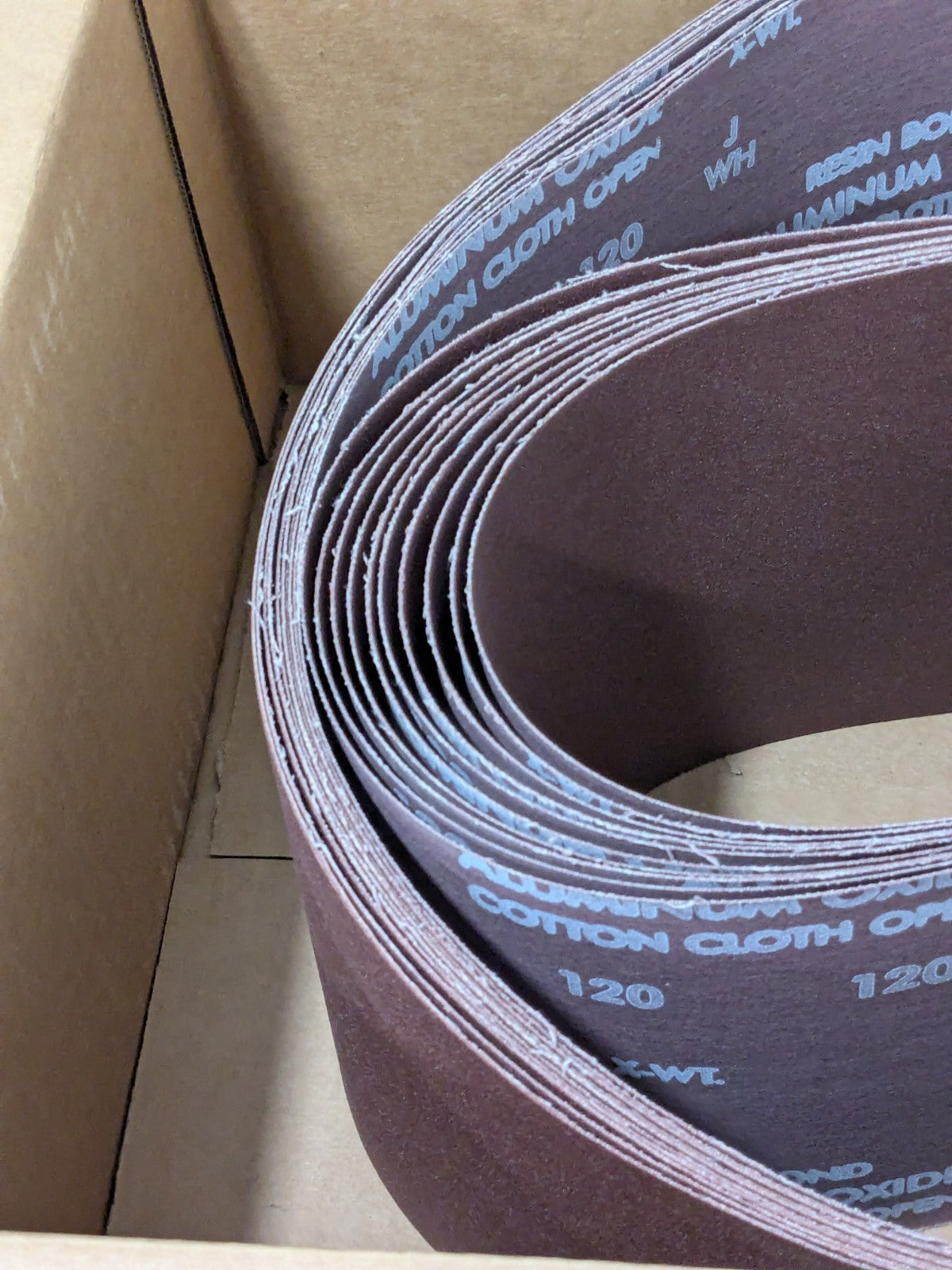 (10) Norton Abrasive Belt: 6" Wide, 48" OAL, 120G, Aluminum Oxide 78072727981