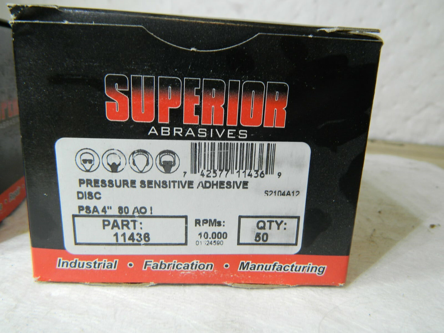 Superior Abrasives 4" Diam 80 Grit Alumin Oxide Adhesive PSA Disc Qty 100 1