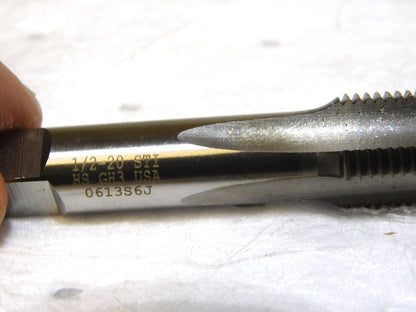 Hertel STI Hand Plug Tap 1/2-20 UNF 4Fl HSS 3-19/32 OAL Qty 2  07682800