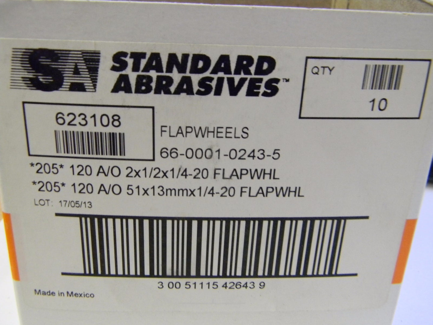 Standard Abrasives A/O Flap Wheels 2" x 1/2" x 1/4-20" 20-Grit Qt