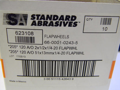 Standard Abrasives A/O Flap Wheels 2" x 1/2" x 1/4-20" 20-Grit Qt
