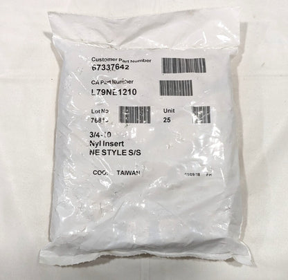 Stainless Steel Hex Lock Nut with Nylon Insert  3/4-10  *Pack of 25*  L79NE1210