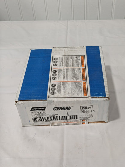 (25) Norton Cutoff Wheel: Type 1 , 6" Dia, 3/32" Thick, 7/8" Hole 66252823601